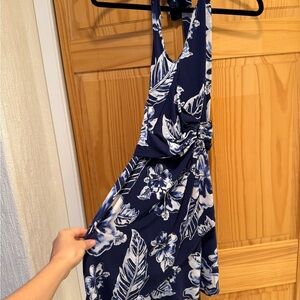 Tommy Bahama Navy and White Floral Dress